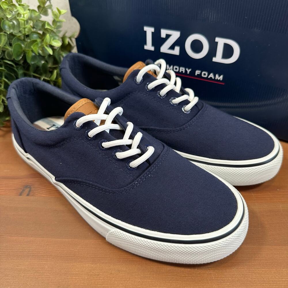 Izod Men's Rangley Canvas‎ Memory Foam Lace Up Shoes Size 12